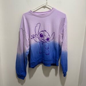 Stitch Sweatshirt Pullover Ombré Purple Blue Size 13-14